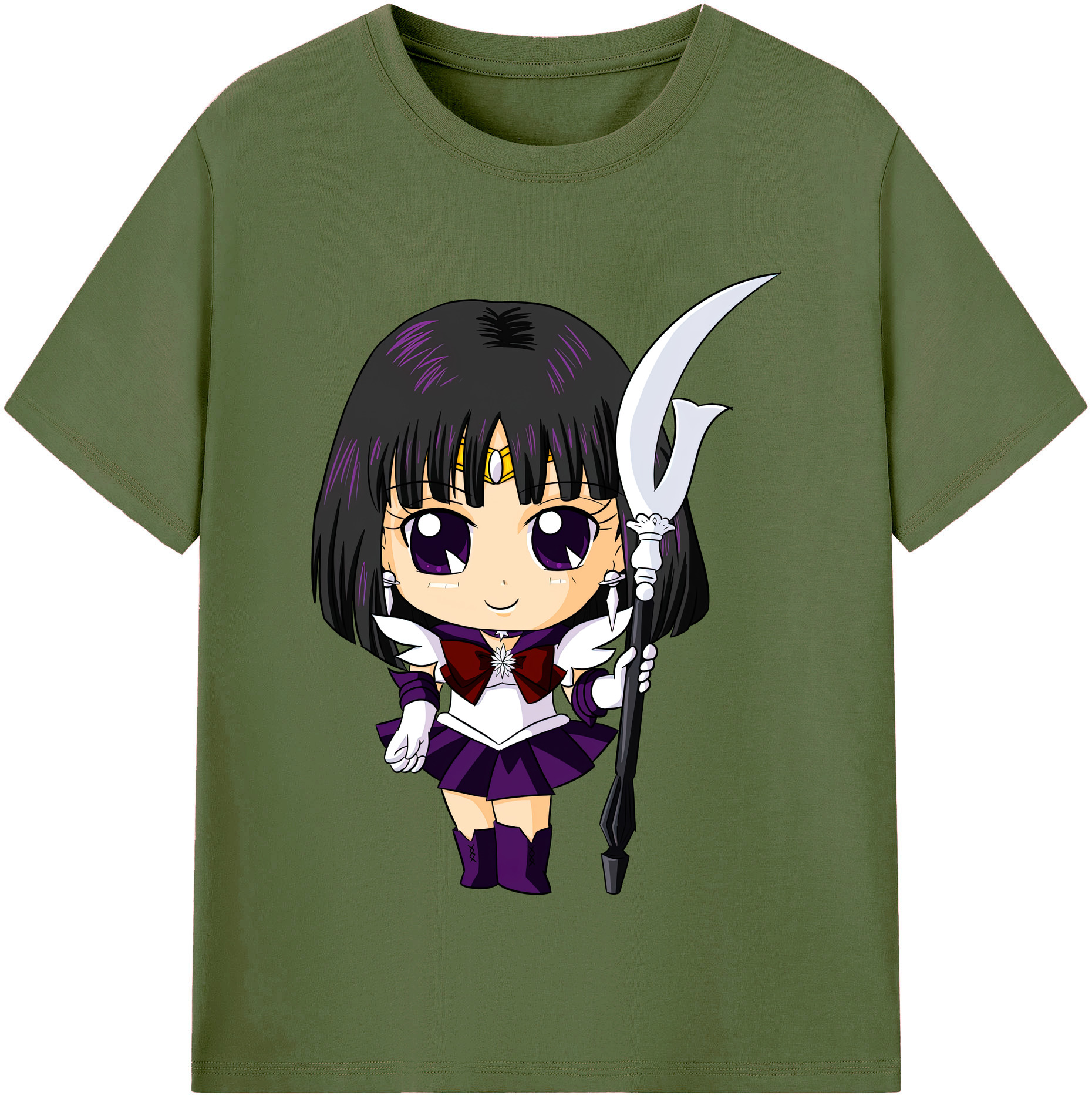 （画像用） 美少女戦士セーラームーン 土萠ほたる Sailor Moon Tomoe Hotaru （セーラーサターン；Sailor Saturn） 綿100％半袖Tシャツ（フロントプリント）